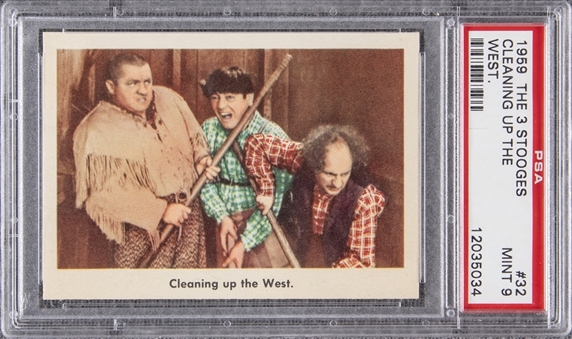 1959 Fleer "Three Stooges" #32 "Cleaning Up The West." – PSA MINT 9